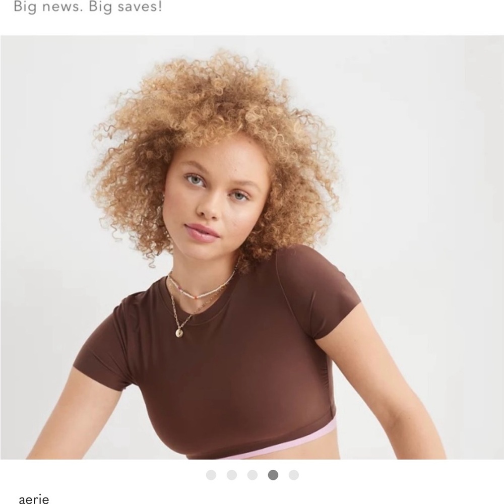 Smoothez by Aerie Brown Crop Top